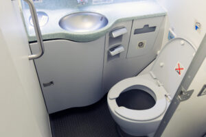 What happens when you flush the airplane toilet?